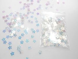 Pailletten Blumen, Farb: transparent AB, 6 mm, 4 gr. Pack