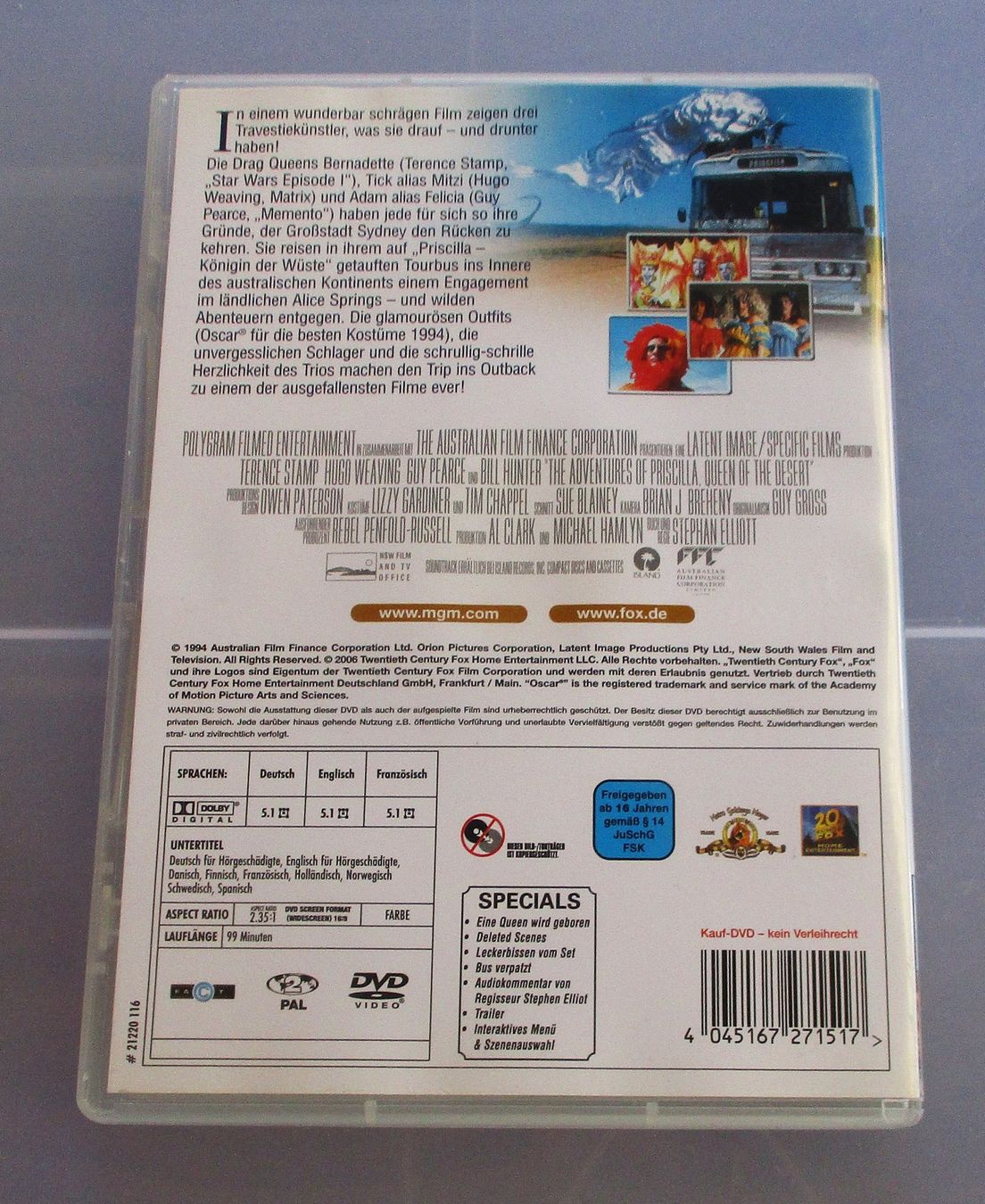Alle DVDs: PRISCILLA KÖNIGIN DER WÜSTE - Terrence Stamp/Guy Pearce – Gebraucht aus Wattwil von Muriel10 1