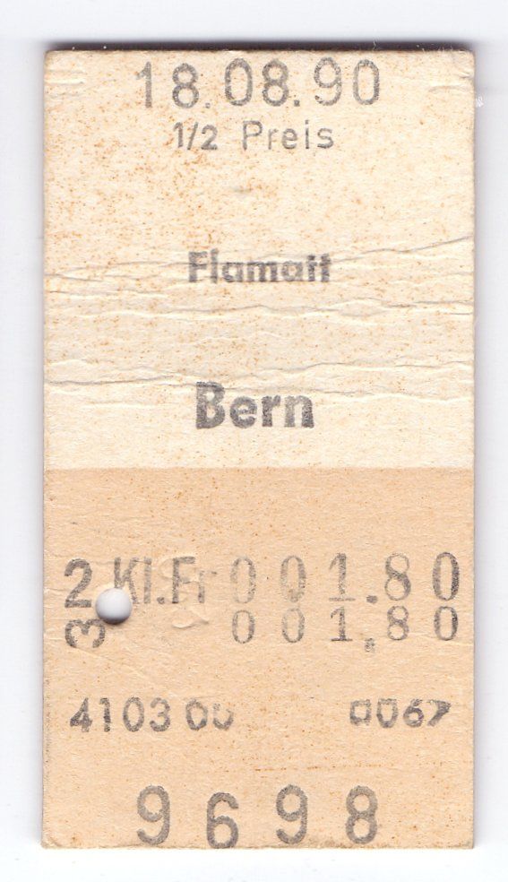 Biglietti: Billette Flamatt - Bern – Usato da Langenthal venduto da Sammlungs_aus