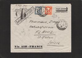 Flugpost Indo/China - Flawil (St.Gallen) , 14.5.1937