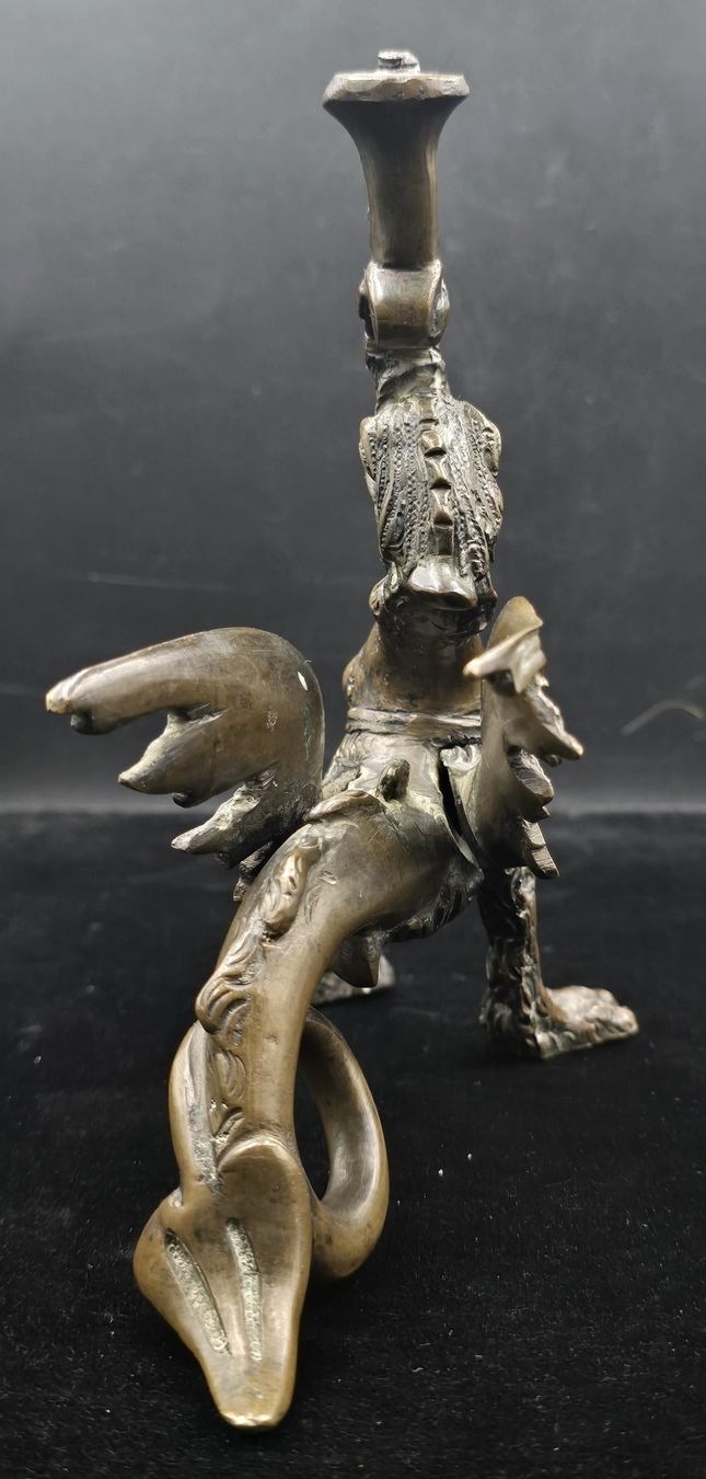 Portacandele: Alter Drachenleuchter, Messingbronze-Kerzenhalter – Usato da Rorschacherberg venduto da snOOpydOg11 3