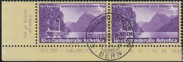 1z Paar Stempel Schw. Postmuseum 15.8.38, geriffelt