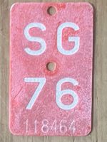 SG 76 - VELONUMMER - FAHRRADSCHILD - PLAQUE DE VELO - SG 76