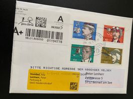 FDC 27.1.77 Flugpioniere doppelseitig gelaufen 28.3.19 ab