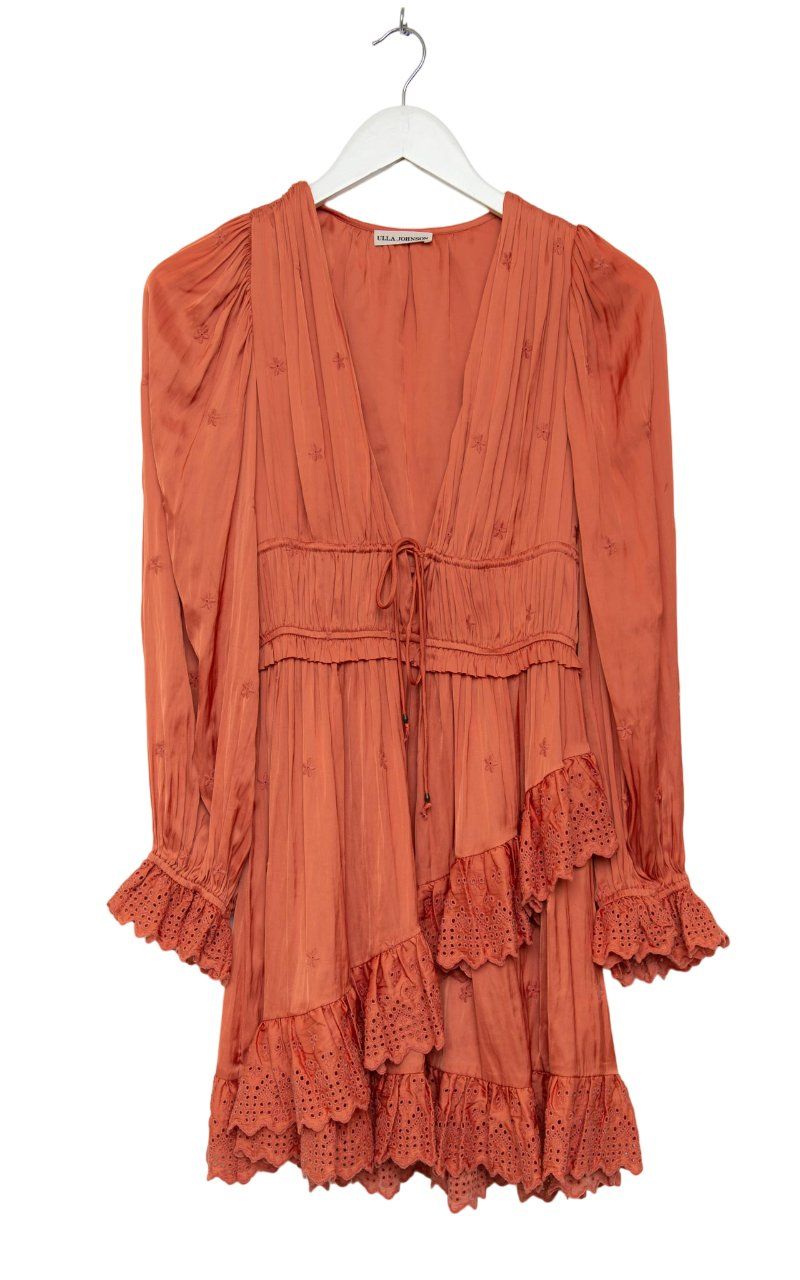 Ulla Johnson Vestiti: Ulla Johnson Rust Eyelet Millie Kleid – Gr. M – Usato da Illnau venduto da Monkky