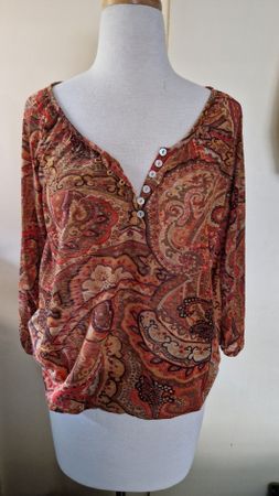 Yessica Damenbluse Paisley Gr. M Herbstfarben 🍂