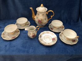 12 tlg. Kaffee/Tee Set vergoldet