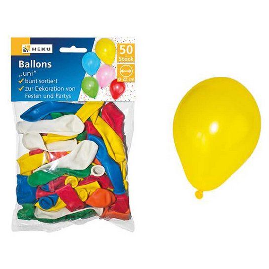 Tutte le decorazioni: 50 Ballons "uni", Ø 22cm, bunt sortiert – Nuovo e nell'imballaggio originale da Oensingen venduto da Liquidations-Shop