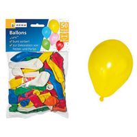 50 Ballons "uni", Ø 22cm, bunt sortiert