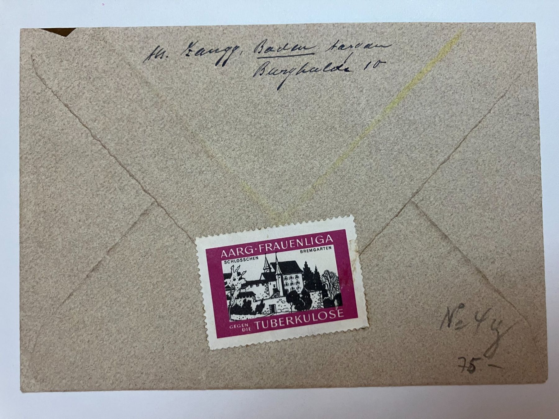 Alle Briefmarken: Kanton Aargau, Brief mit Verschluss-Vignette – Gebraucht aus Würenlos von Eulenpostuhu1 1