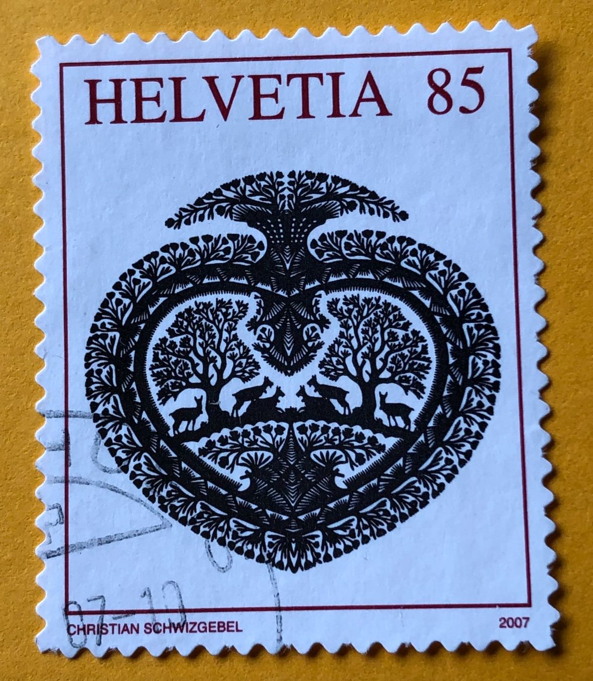 Alle Briefmarken: Nr.1250A Herz  GESTEMPELT Sondermarken 2007    – Gebraucht aus Aarau von Billa007