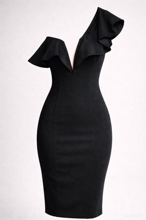 Rare London – Elegantes Midikleid – Schwarz - Gr. 36