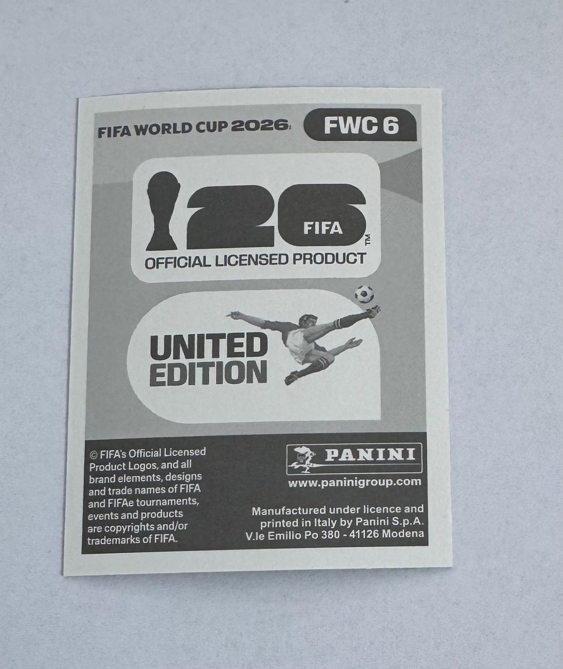 Panini FIFA World Cup WM 2026 - Sticker FWC 6 (Neu und originalverpackt ...