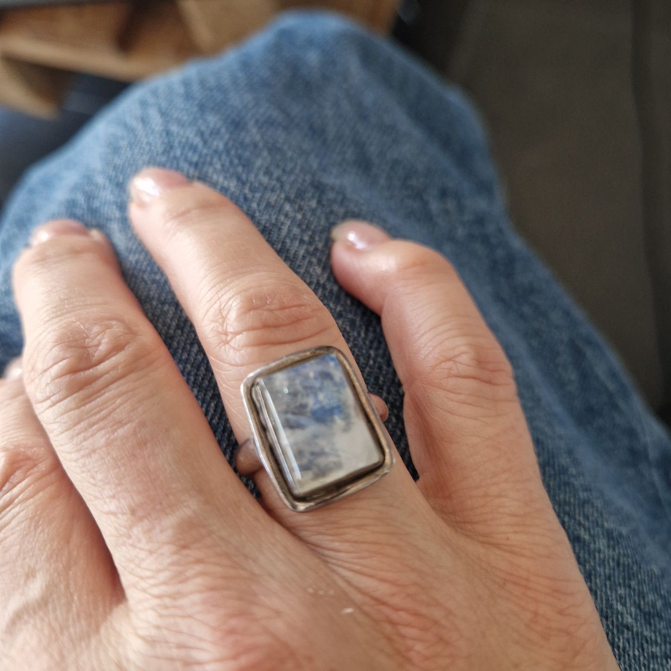 Ringe: 925 Silberring mit Mondstein, vintage, ca.53 – Gebraucht aus Gränichen von sunchi07