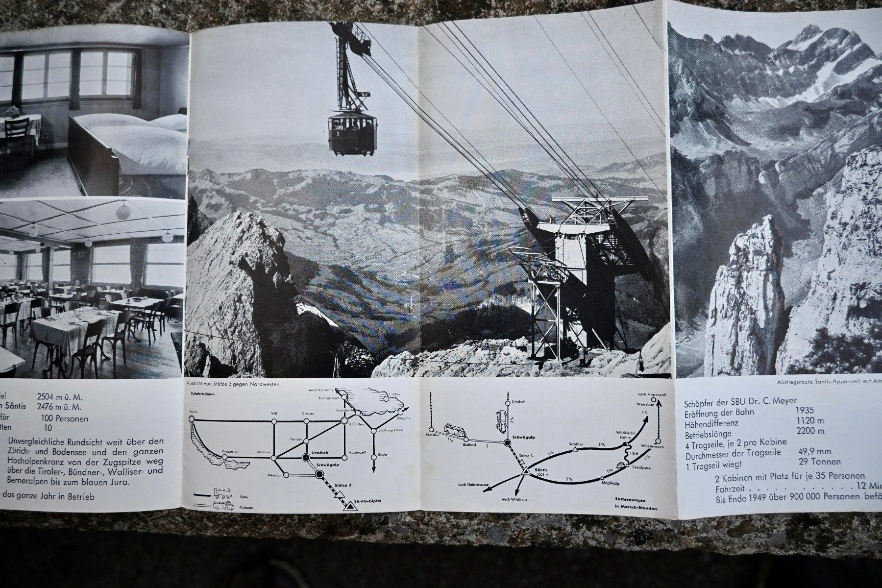 Documenti: um 1950 Prospekt SÄNTIS Urnäsch Schwebebahn – Usato da Pfaffhausen venduto da mono_rec 7