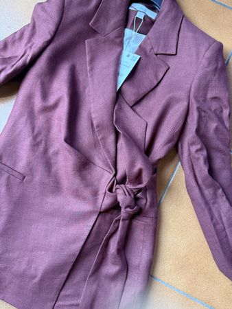 Blazer Zara bordeaux con cintura taglia XS nuovo