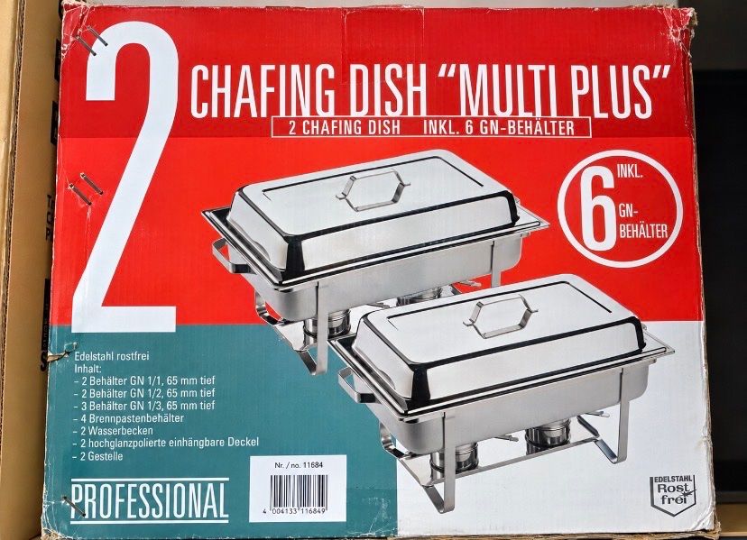 Elettrodomestici da cucina: Chafing Dish Multi Plus Set 2-teilig Edelstahl neu – Nuovo e nell'imballaggio originale da Staad SG venduto da Malevi2