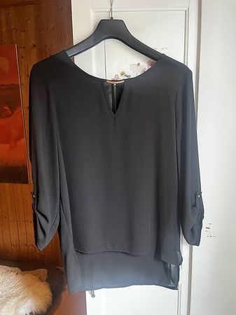 SCHWARZE CHIFFON-BLUSE