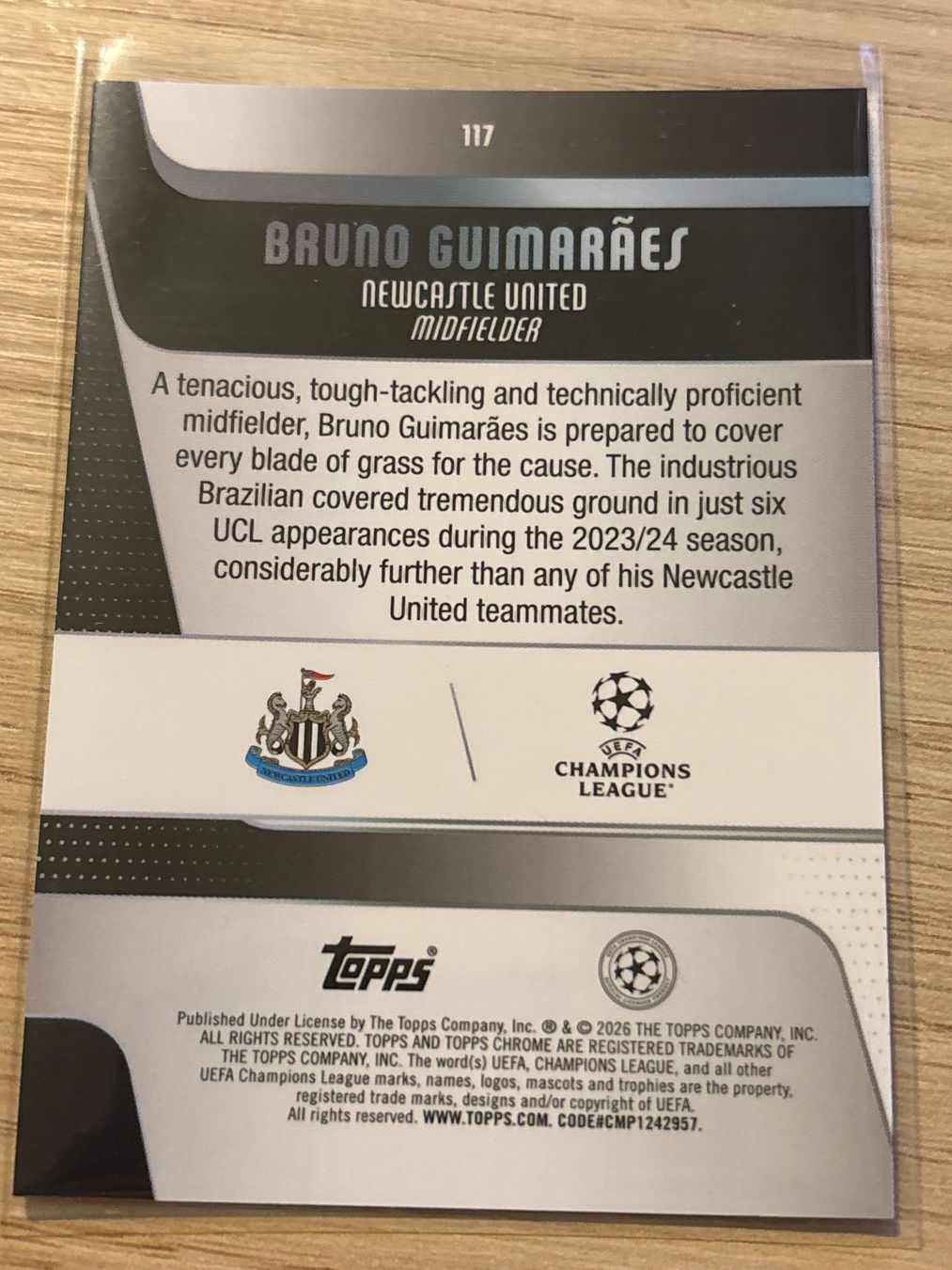 Topps Sammelbilder & Trading cards: Topps Chrome UCC 25/26 Bruno Guimaraes Prism Refractor – Neu (gemäss Beschreibung) aus Zürich von BVBWINNER 1