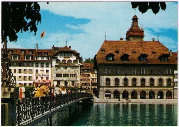 Cartoline postali: Luzern - Rathaus mit Brücke – Usato da Binningen venduto da Mountainrider