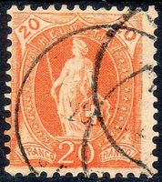 STEHENDE HELVETIA 86C 20RP  GESTEMPELT ERHALT SIEHE SCAN 37
