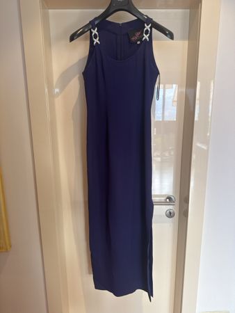 Abendkleid Gai Mattiolo lila / blu mit Strass Grösse 42