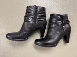 Lederstiefel schwarz, Grösse 39, Damenschuh