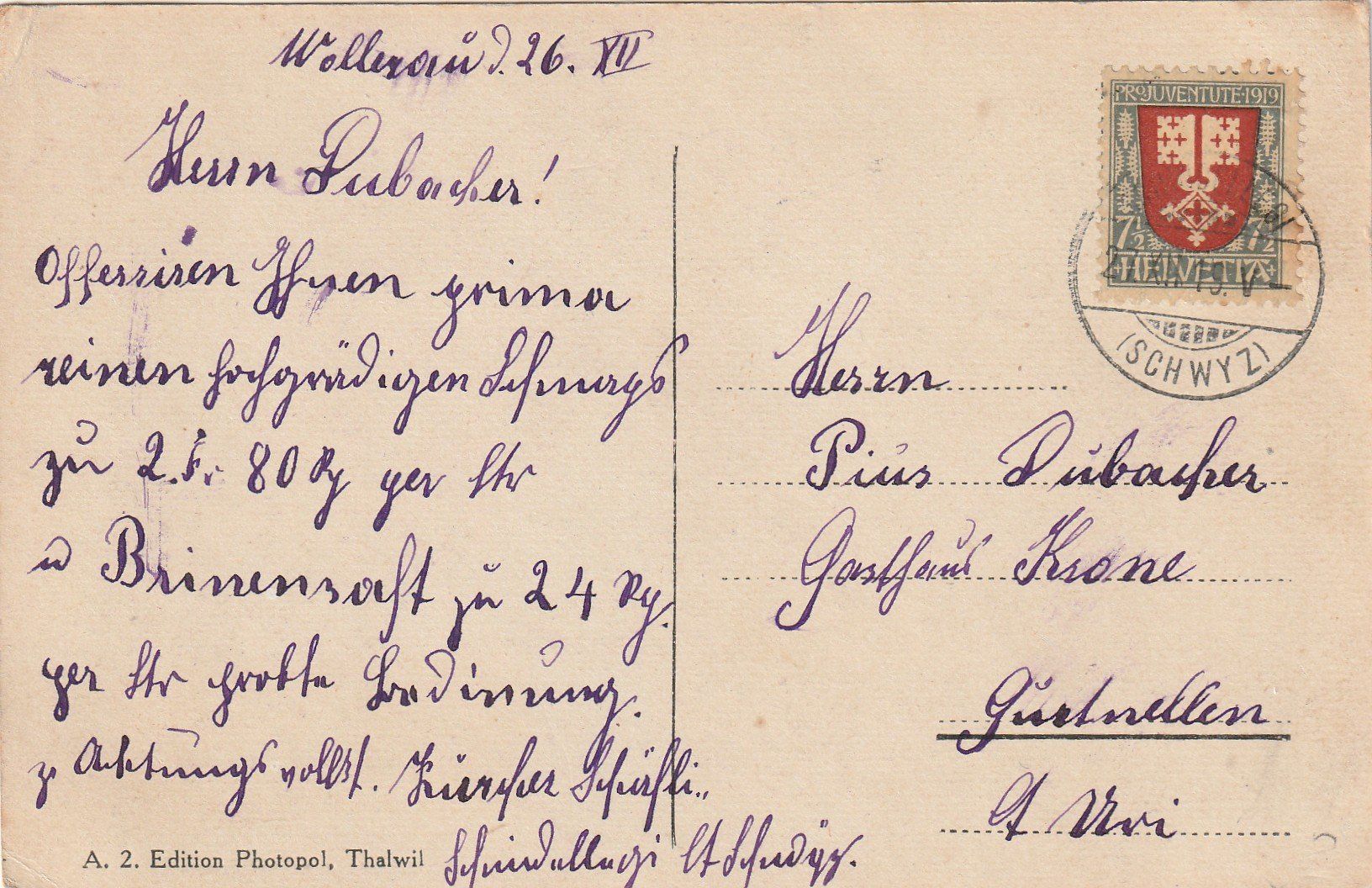 Cartes postales: Schindellegi Restaurant Schäfli belebt – D'occasion à Rorschacherberg par fratovi2 1