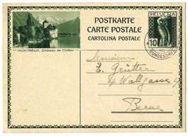 1930 Bildpostkarte Nr. 122-020 Bild MONTREUX, gest. Bern