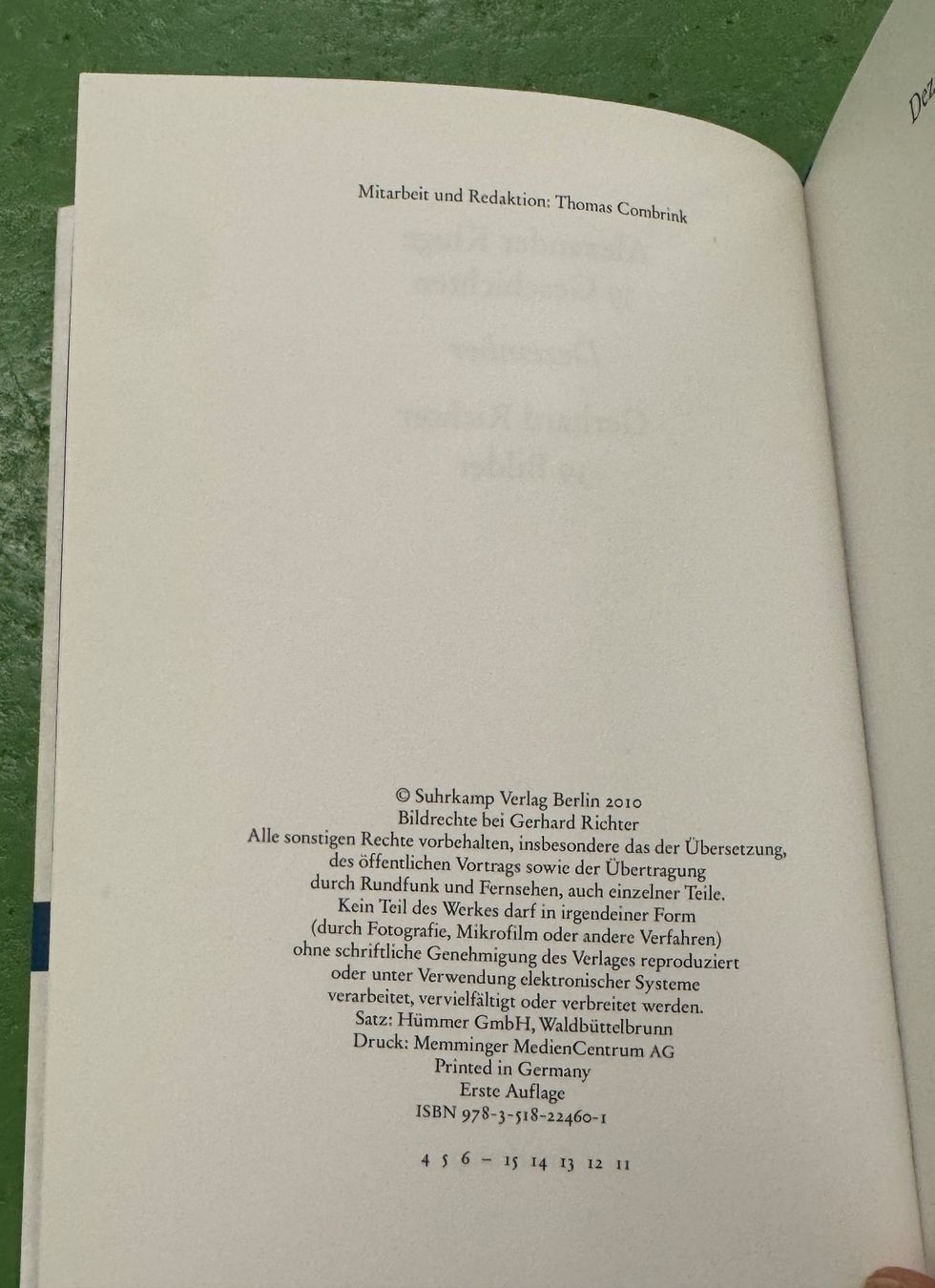 Libri: Alexander Kluge / Gerhard Richer: Dezember – Usato da Basel venduto da Ostschweiz06 2