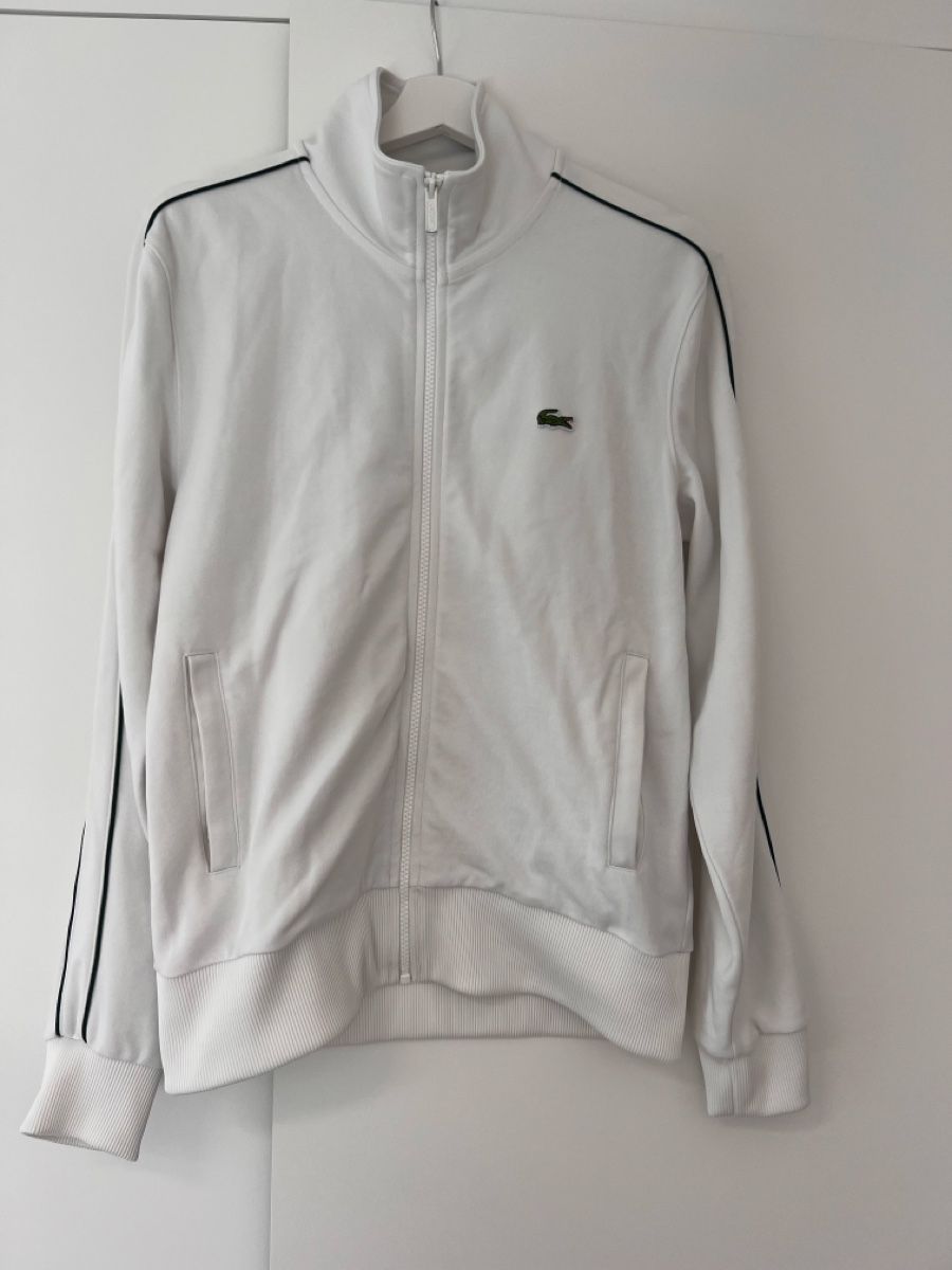 Lacoste Maglioni & Felpe: Lacoste White Zip-Up Jacket - Men's Size Small - Casual – Usato da Wilen b. Wollerau venduto da moving_out_sale