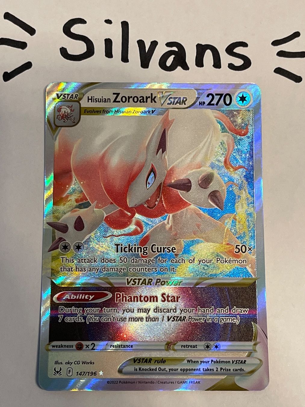 Pokémon Sammelbilder & Trading cards: Zoroark VStar 147/196 Lost Origin Verlorener Ursprung EN – Neu (gemäss Beschreibung) aus Wil SG von Silvans