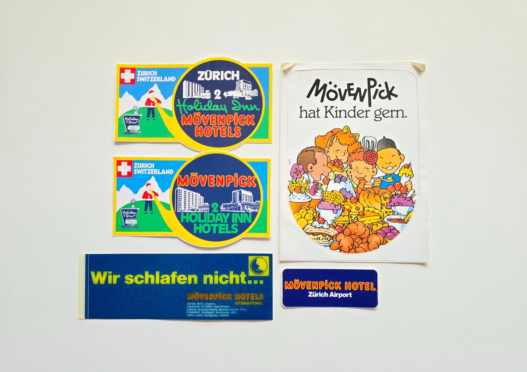 Sticker: 5 alte Mövenpick Sticker / Aufkleber – Usato da Dättlikon venduto da Wundertuete_