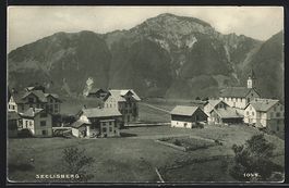AK Seelisberg, Ortspartie mit Kirche