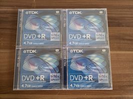 4 TDK DVD+R Rohlinge 4.7GB