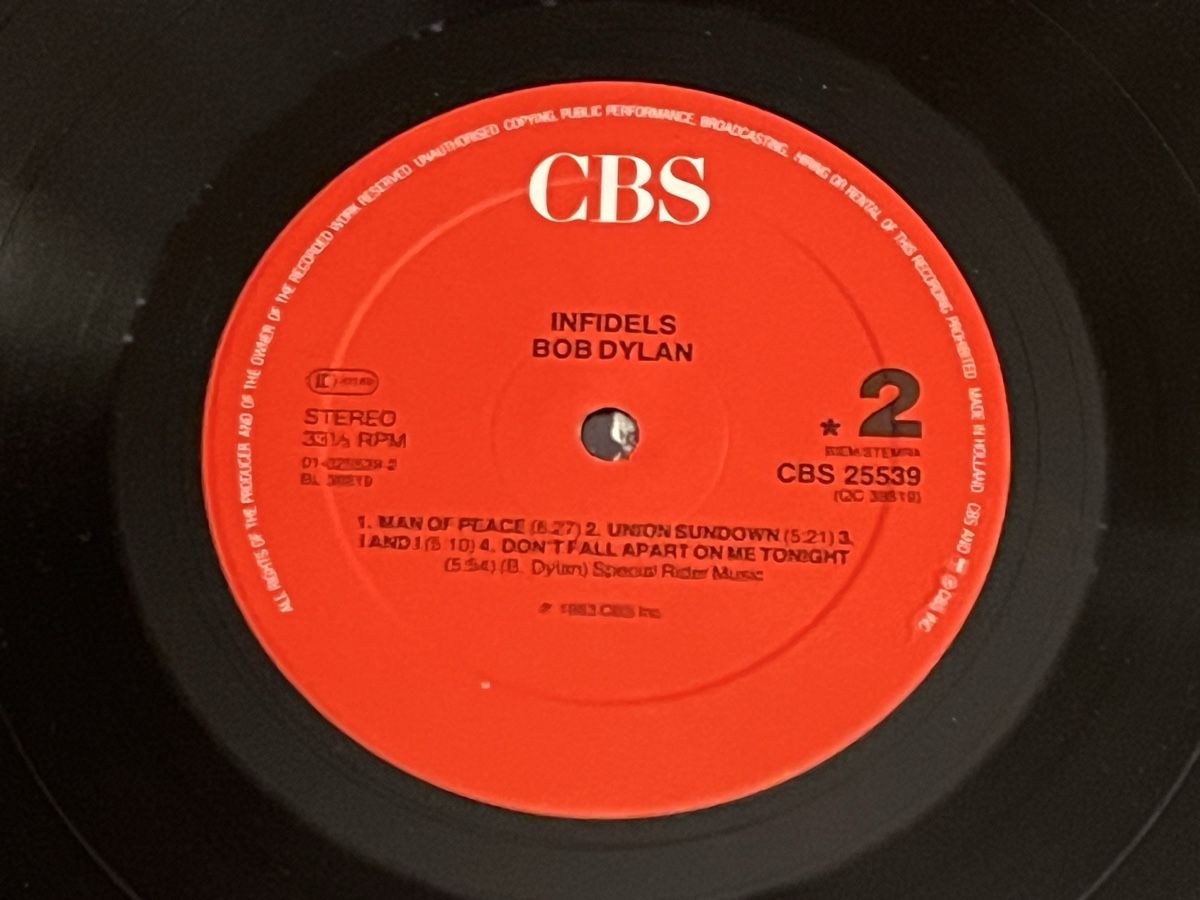 Dischi in vinile: Bob Dylan Infidels Lp Netherlands – Usato da Basel venduto da Vinyloase 5