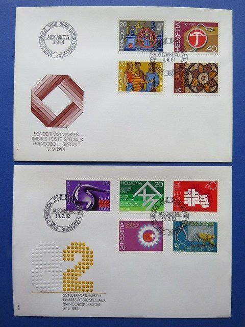 Tutti i francobolli: 13 FDC Frei-/Werbemarken 1980-1986 – Usato da Brunnen venduto da Kumari 3