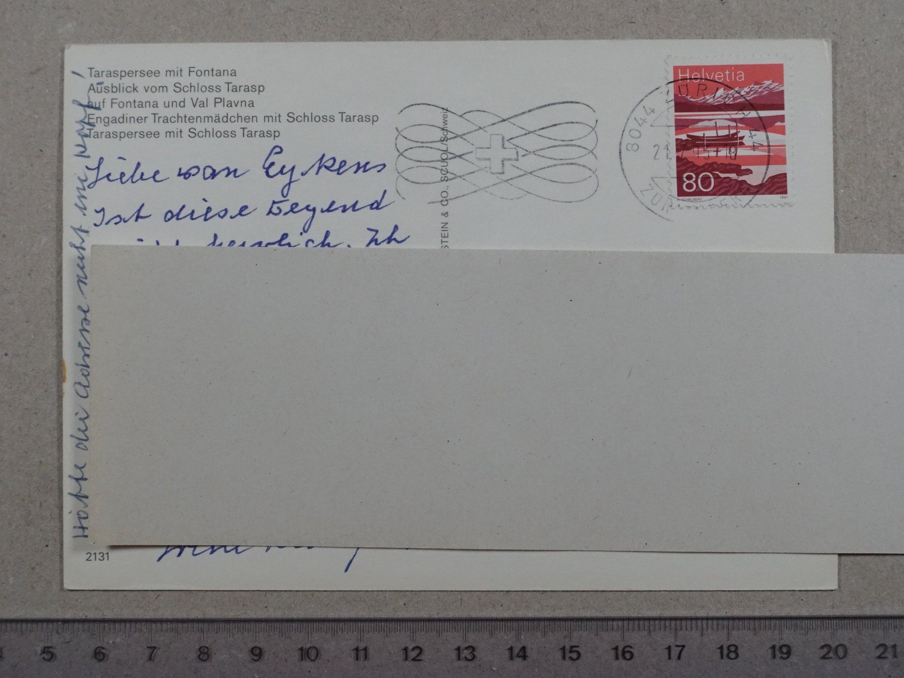 Cartoline postali: Tarasp, 1993 – Usato da Lenzburg venduto da fh1 1