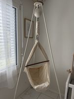 moonboon Federwiege (beige) inkl. Gestell (weiss) und Motor