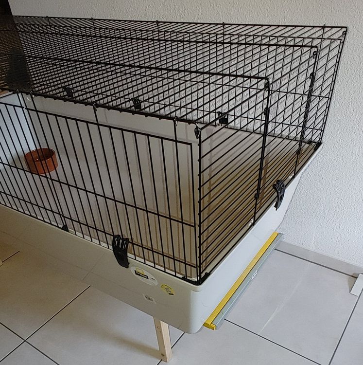 Ferplast Meerschweinchenkäfig CAVIE 15 – 70x47x38 Cm Mit Zubehör (Heuraufe, Napf, Trinkflasche, Häuschen)