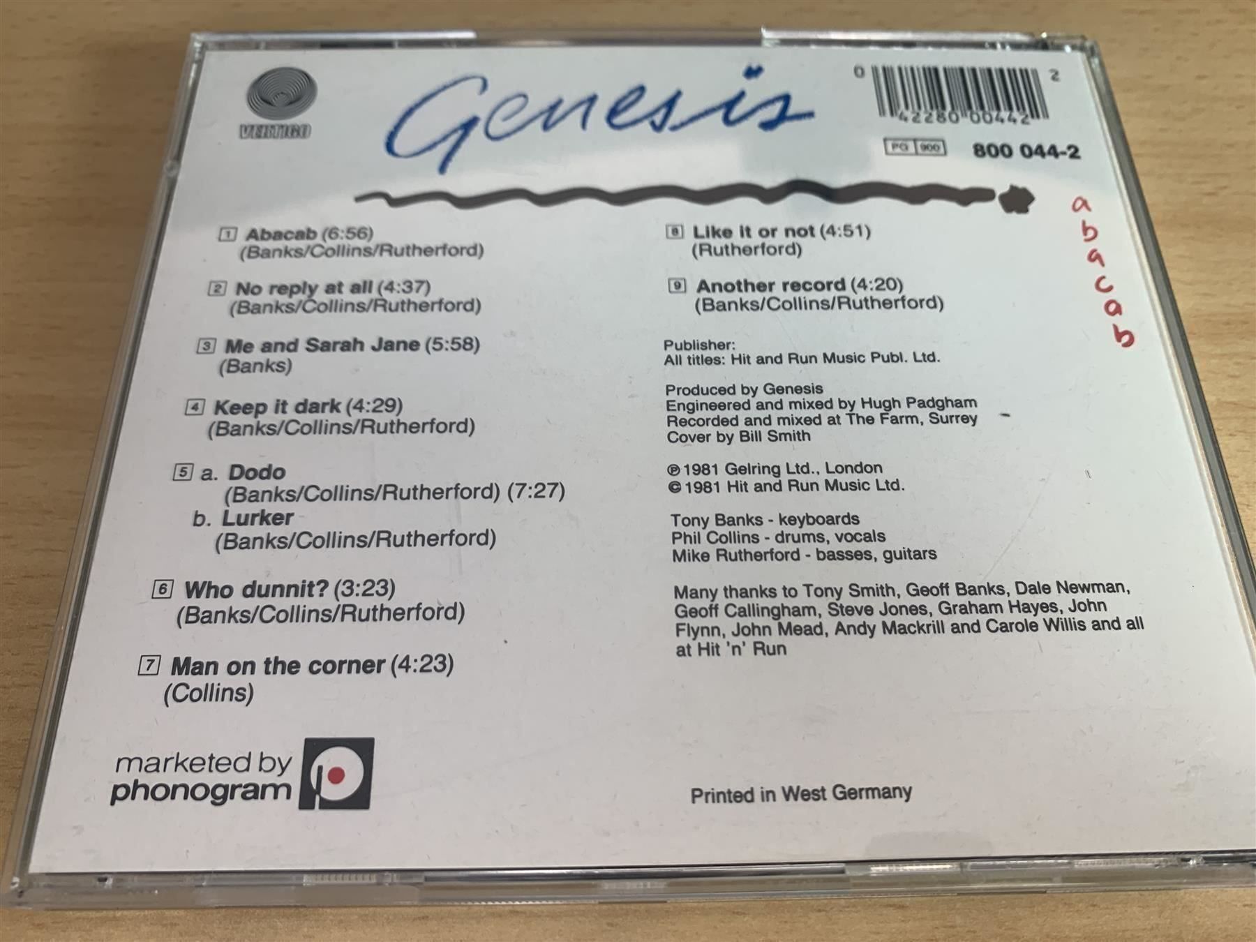 CD: Genesis – Abacab – Usato da Rikon im Tösstal venduto da Alpenmutz 1