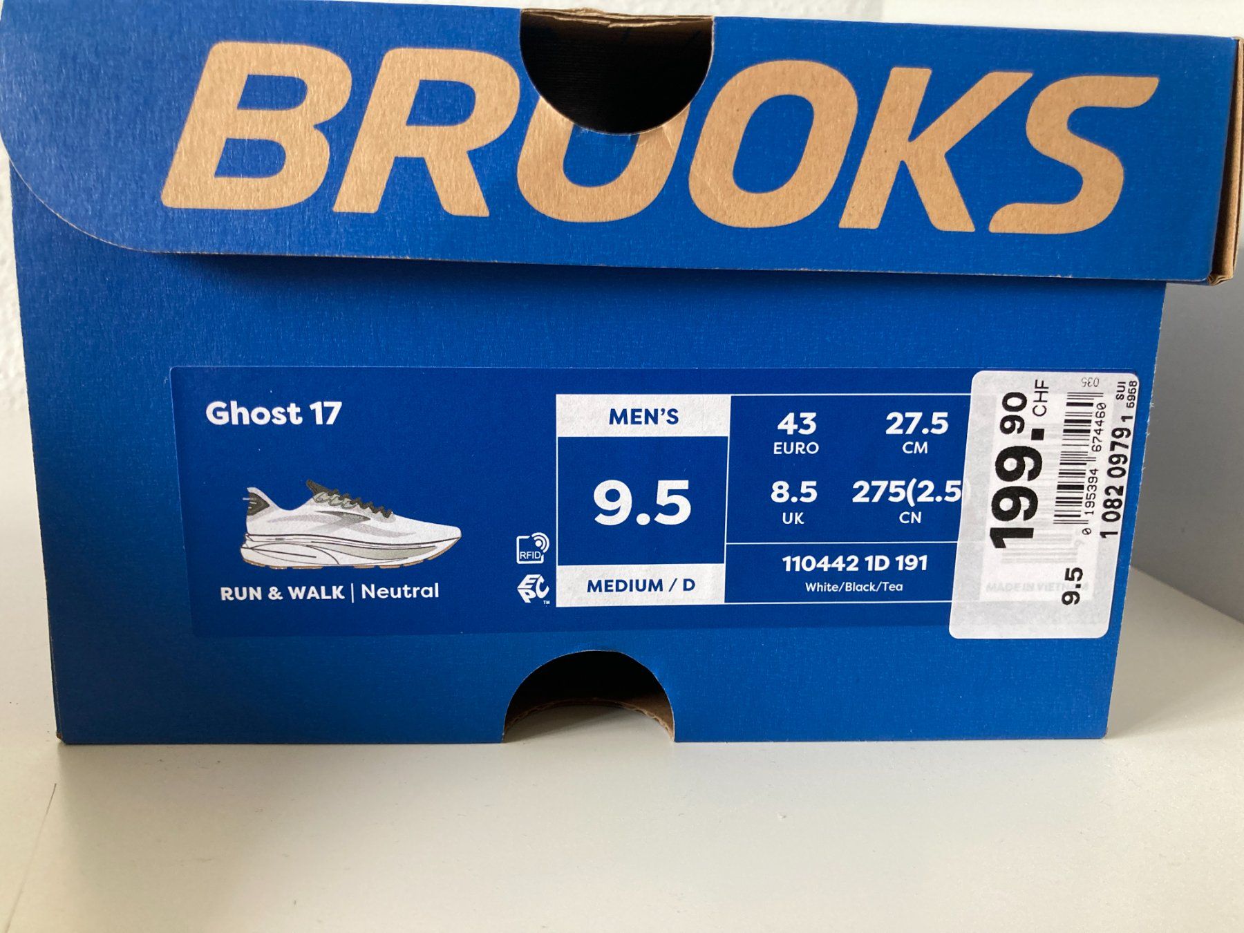 Brooks Herrenschuhe: Brooks Ghost 17 Hommes Taille 43 Blanc/Noir – Neu (gemäss Beschreibung) aus Biel/Bienne von almercaa 1