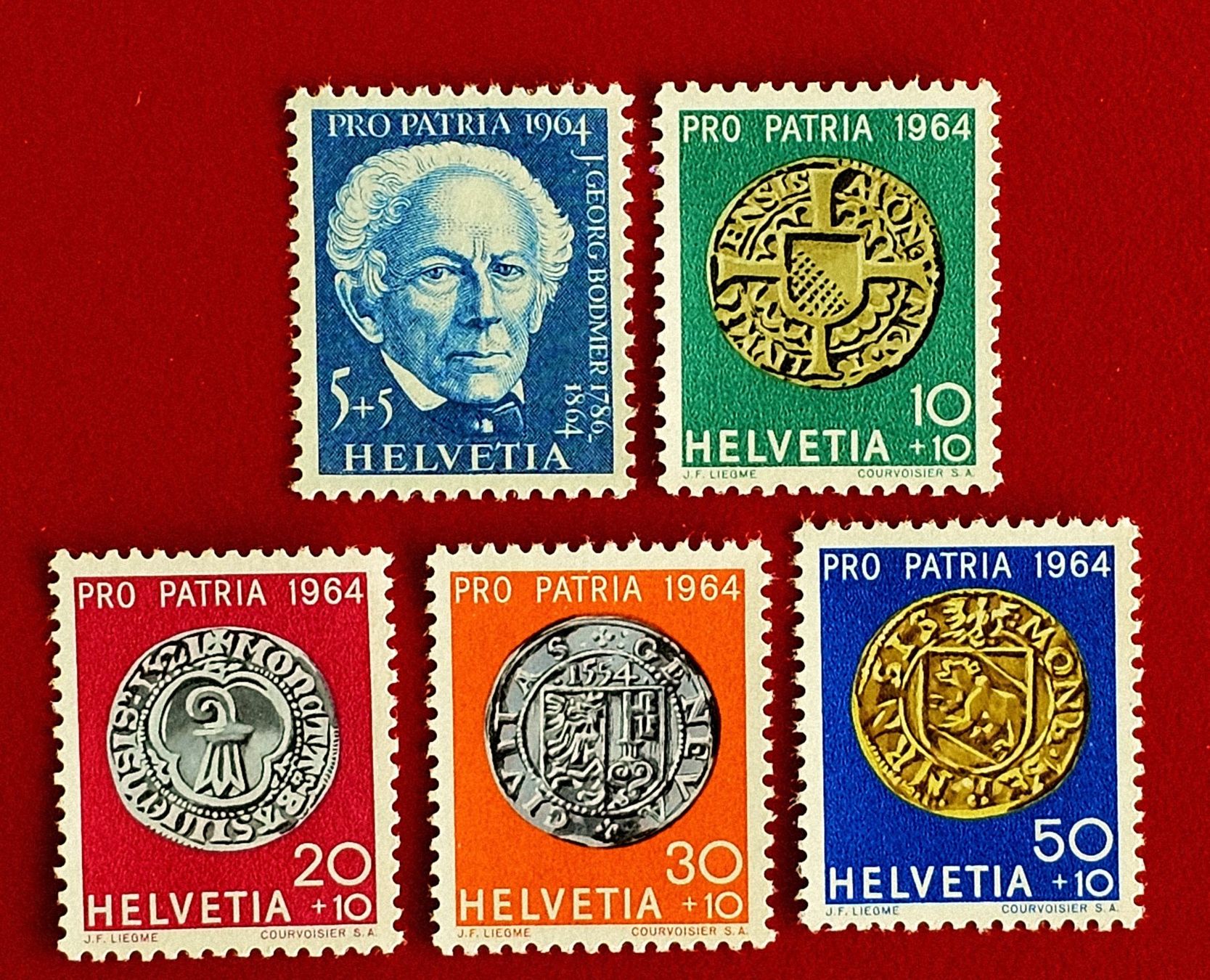 Tutti i francobolli: PRO PATRIA SATZ 118 - 122 1964** POSTFRISCH – Nuovo (secondo la descrizione) da Düdingen venduto da Quartierstrasse