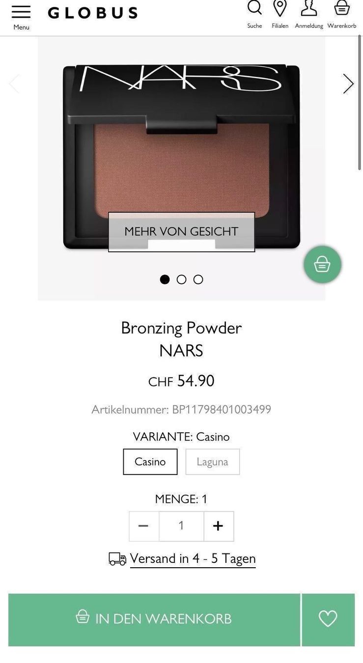 Nars Cura del viso: NARS CASINO BRONZER,NEU,Ladenpreis CHF54.90 – Nuovo e nell'imballaggio originale da Zürich venduto da deruja 4