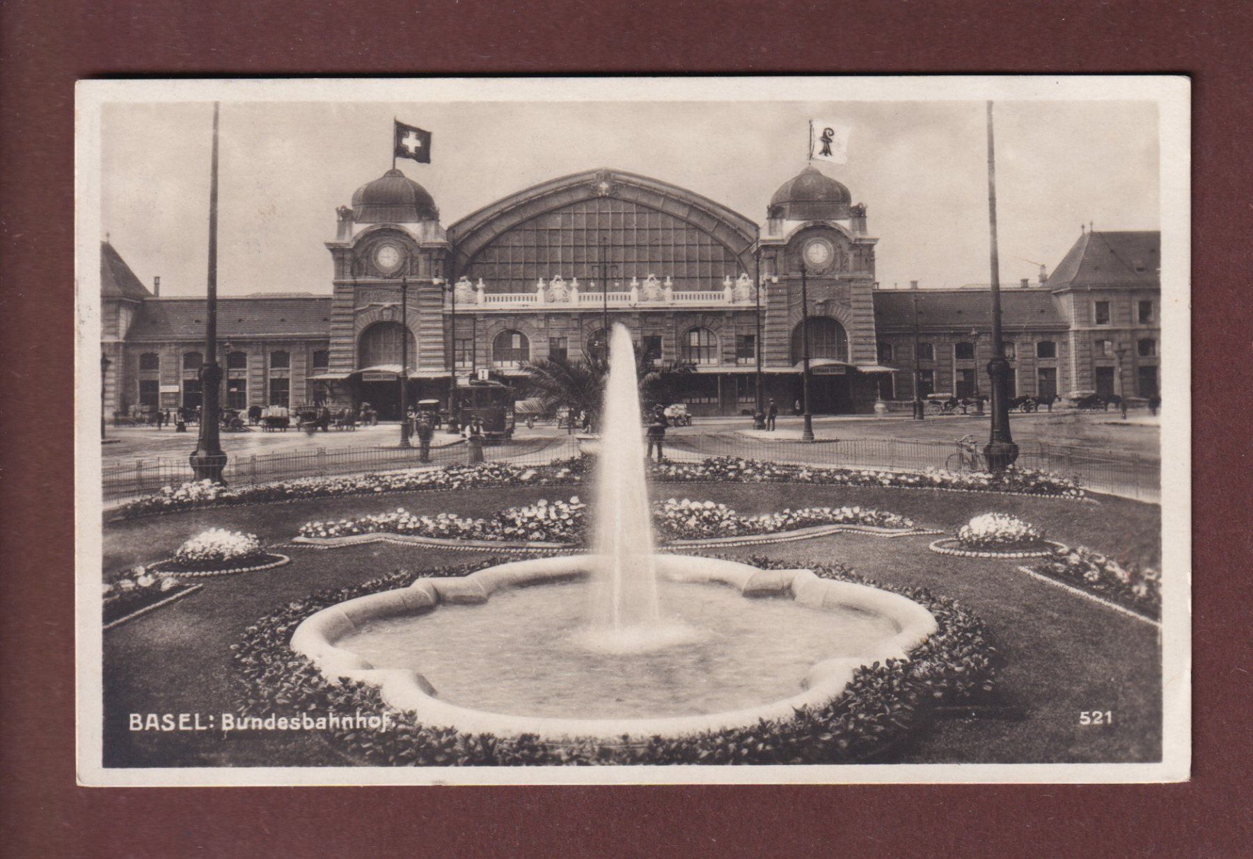 Cartoline postali: BASEL - Bundesbahnhof - 1929 – Usato da Pully venduto da nicecards-shop