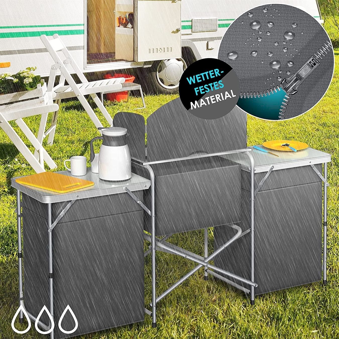 Cucinare, Mangiare & Bere: KESSER Alu Campingküche BIG GRAU – Nuovo e nell'imballaggio originale da Bottighofen venduto da zaap 3