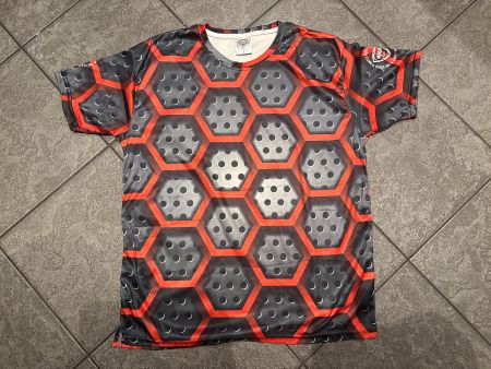 T-Shirt Herren Hexagon Druck Grösse M neu