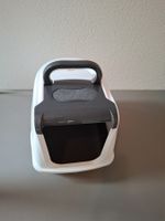 Katzentoilette mit Haube weiss grau gebraucht gut erhalten