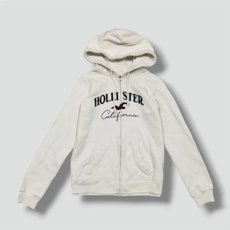 Hollister California white y2k zip hoodie kaputzenpulli pull