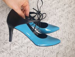 SLINGPUMPS PUMPS HEINE 40 SPANIEN LEDER SCHUHE SHOES TOP